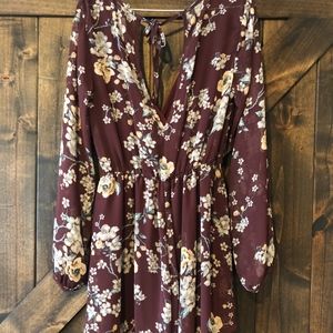 Maroon Floral Romper